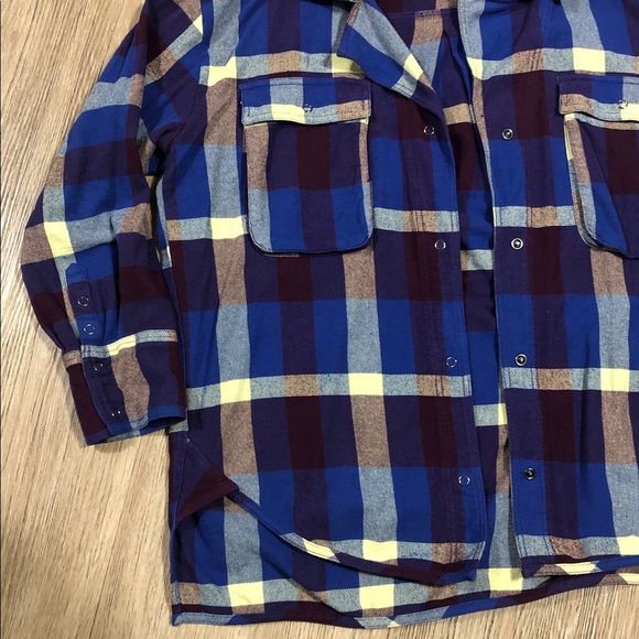 We The Free Purple and Yellow Plaid Shirt L - Picture 3 of 8